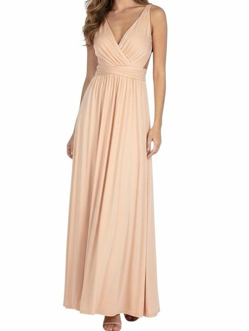 Beige Convertible Bridesmaid Dress Infinity Maxi Multiway Wrap Dress Size XL